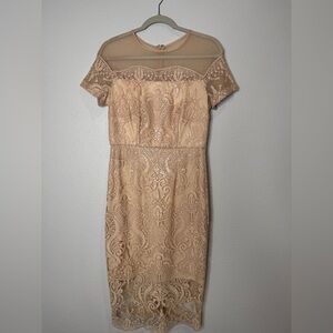 Beautiful nude dress with sheer top